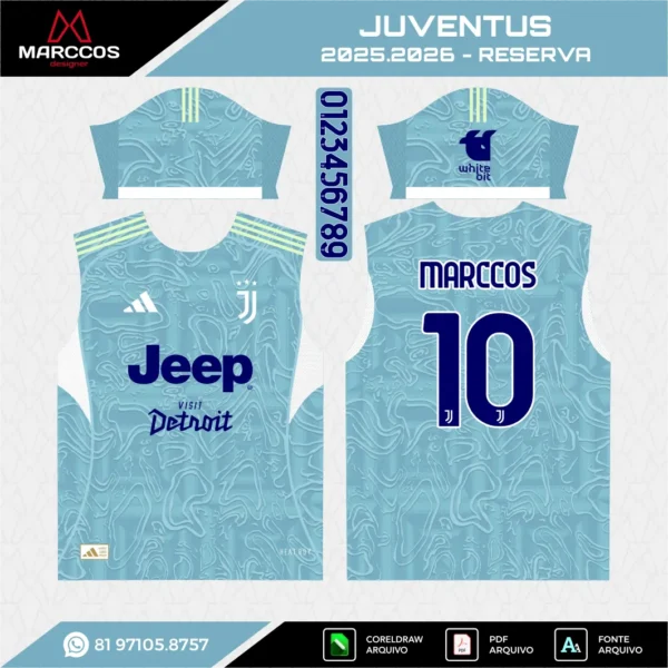 Arte Vetor Camisa Juventus Reserva 2025.2026