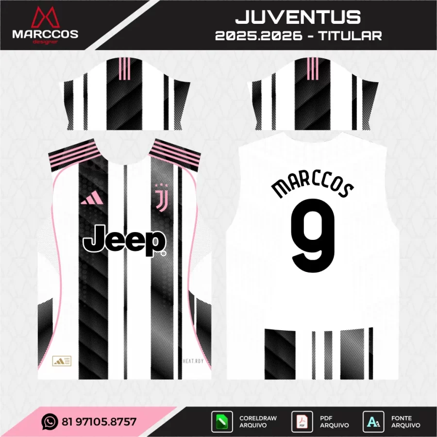 Arte Vetor Camisa Juventus Titular 2025.2026