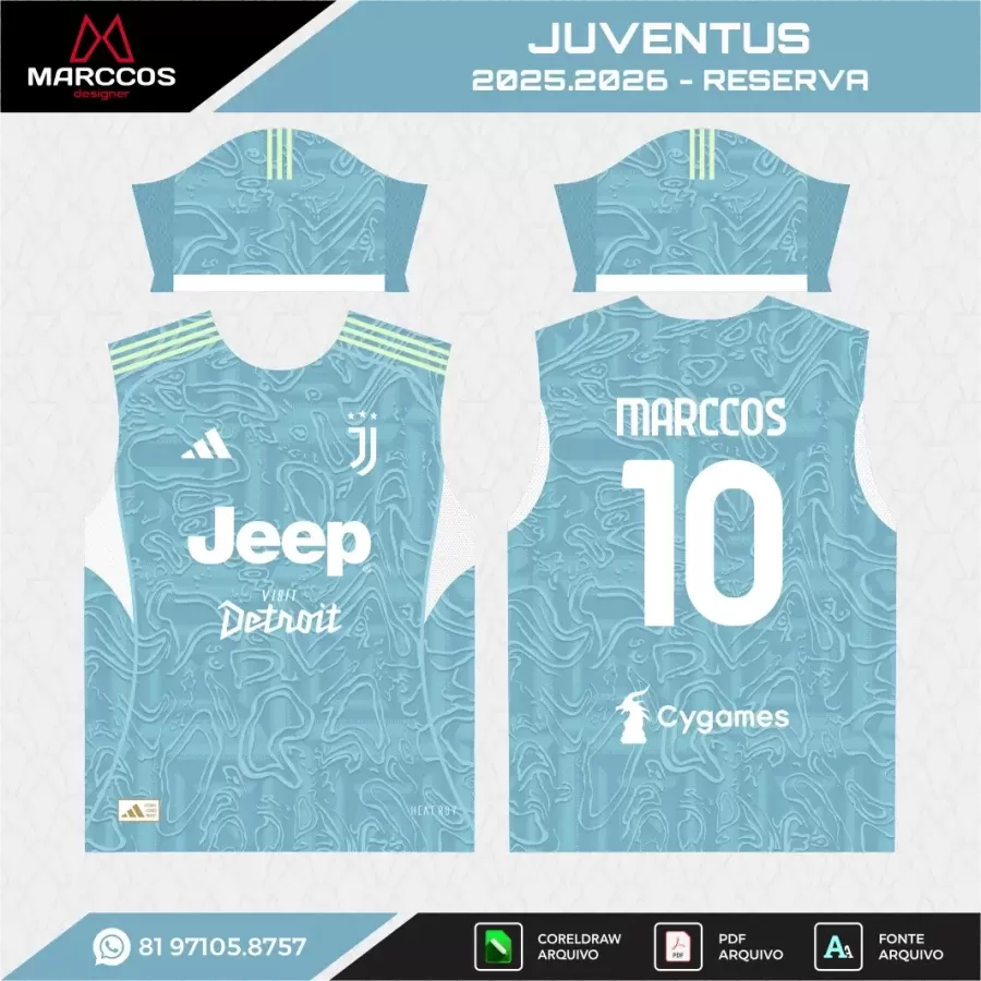 Arte Vetor Camisa Juventus Reserva 2025.2026