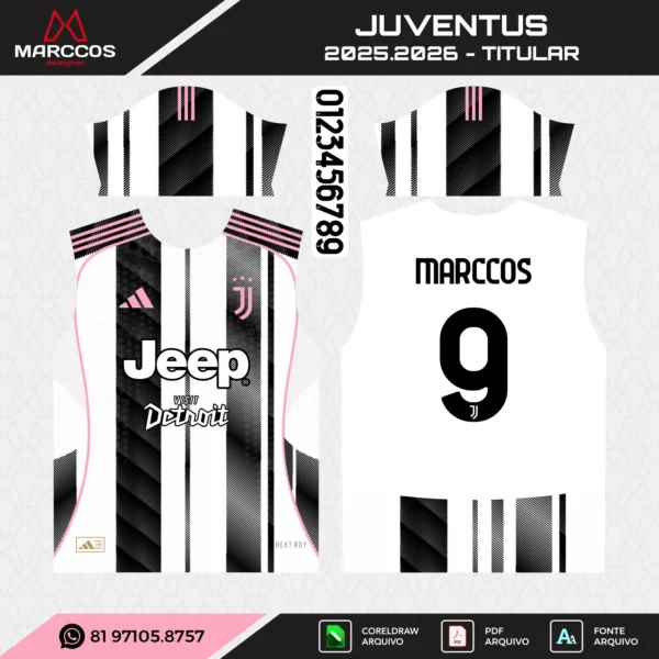 Arte Vetor Camisa Juventus Titular 2025.2026