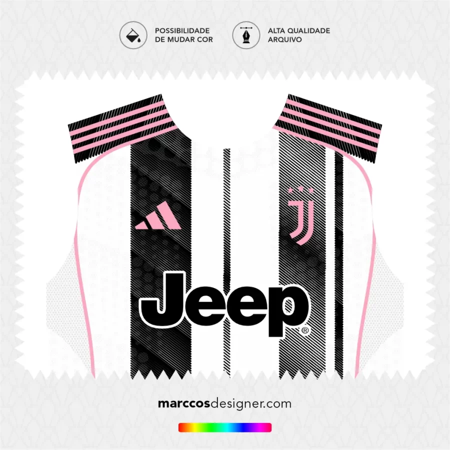Arte Vetor Camisa Juventus Titular 2025.2026