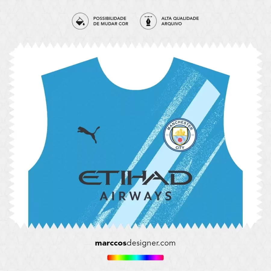 Arte Vetor Camisa Manchester City Titular 2025.2026
