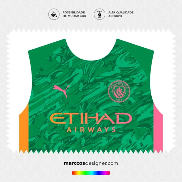 Arte Vetor Camisa Manchester City Goleiro 2025.2026