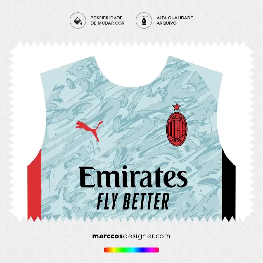Arte Vetor Camisa Milan Goleiro 2025.2026