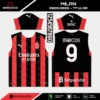 Arte Vetor Camisa Milan Titular 2025.2026 Arte Vetor Camisa Milan Titular 2025.2026