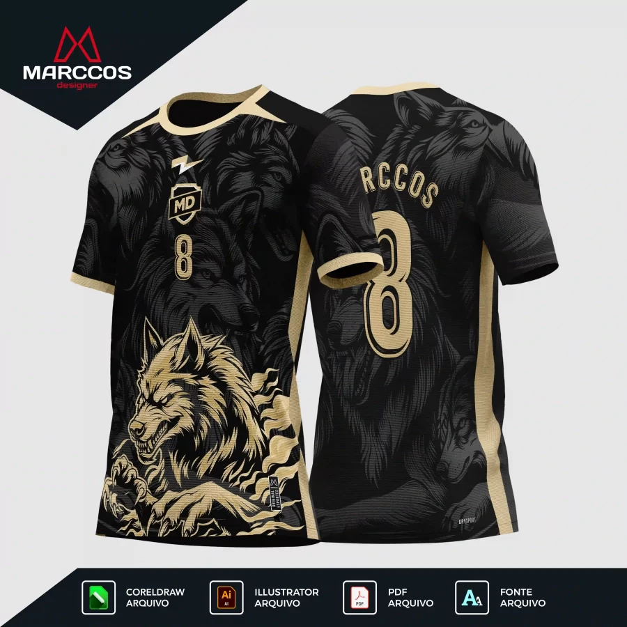 Arte Camisa Interclasse Lobo