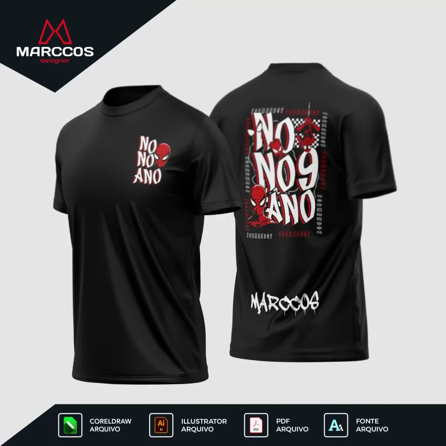 Arte Camisa Nono Ano Homem Aranha