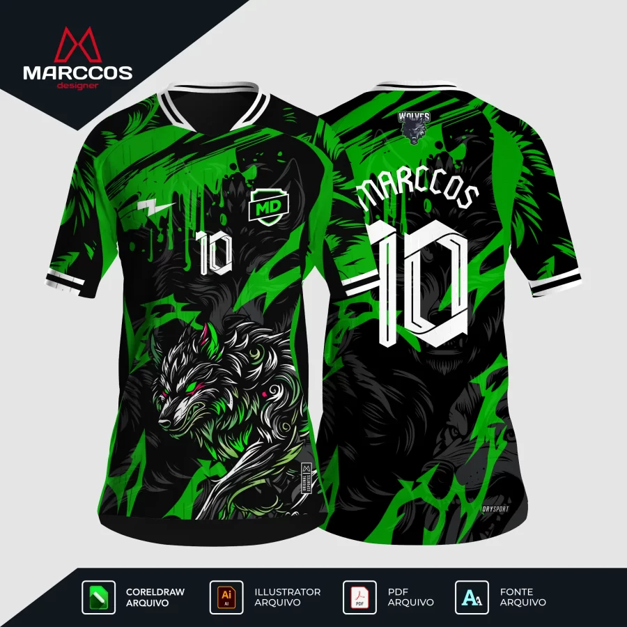 Arte Camisa Interclasse Lobo
