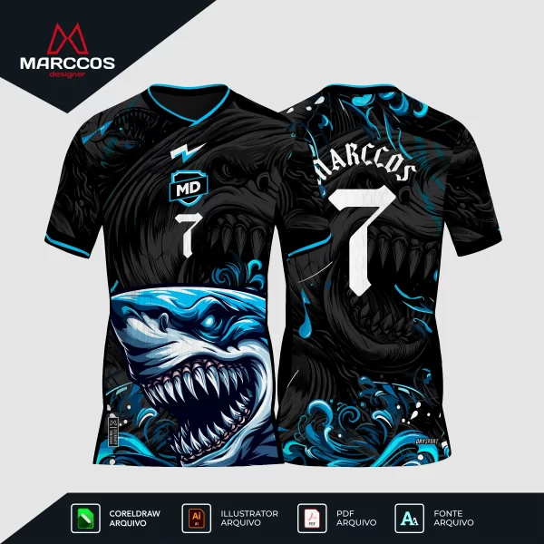 Arte Camisa Interclasse Tubarão