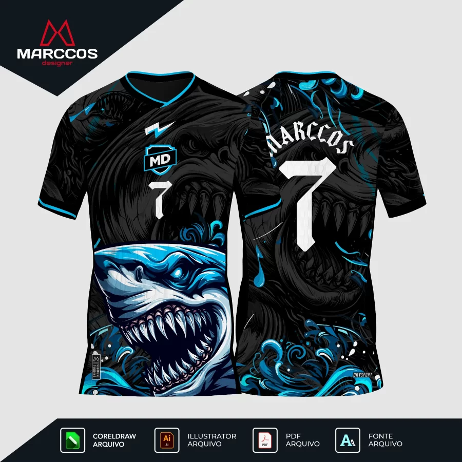 Arte Camisa Interclasse Tubarão