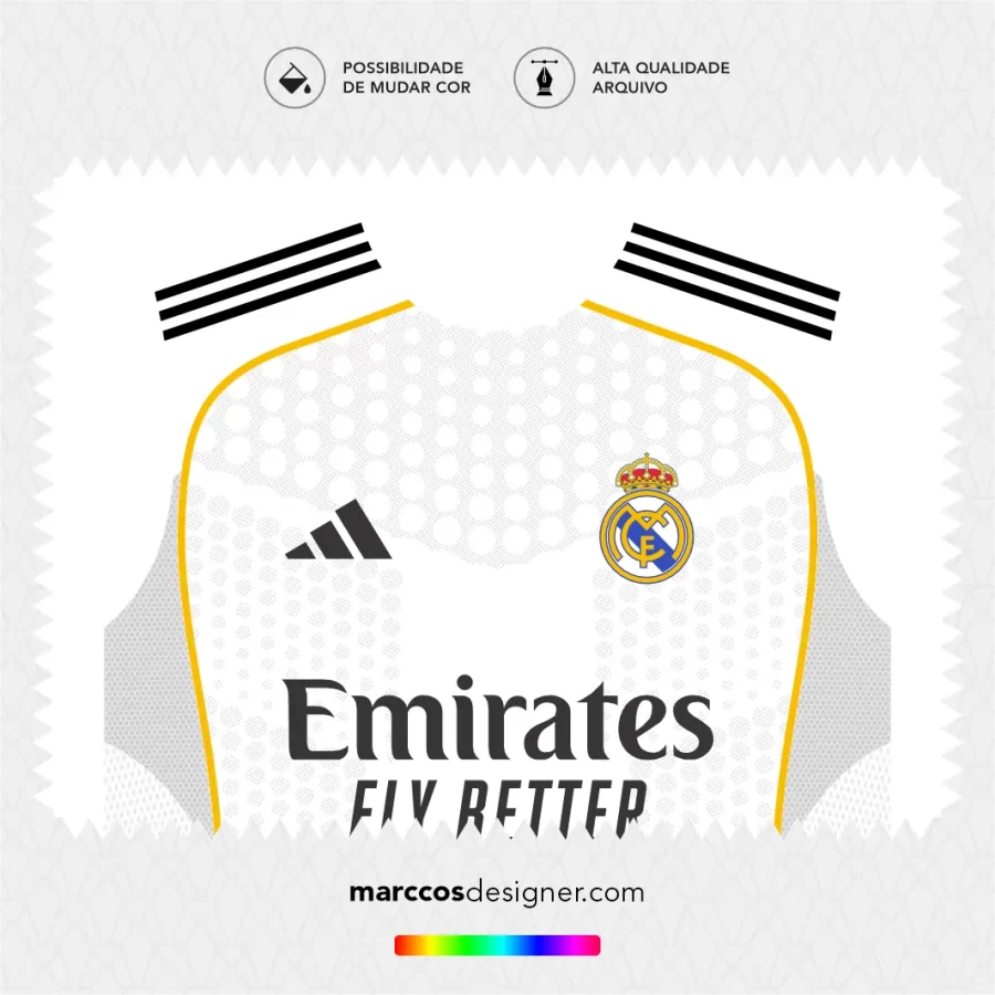 Arte Vetor Camisa Real Madrid Titular 2025.2026