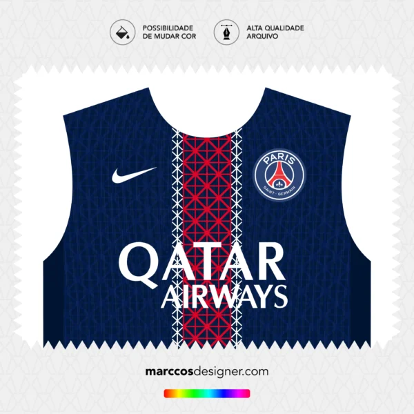 Arte Vetor Camisa PSG Titular 2025.2026