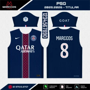 Arte Vetor Camisa PSG Titular 2025.2026