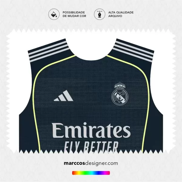 Arte Vetor Camisa Real Madrid Reserva 2025.2026