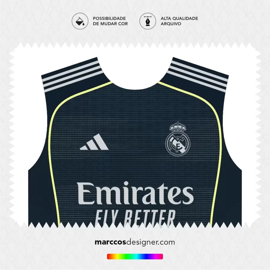 Arte Vetor Camisa Real Madrid Reserva 2025.2026