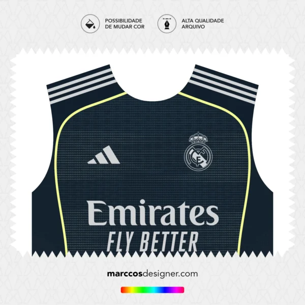 Arte Vetor Camisa Real Madrid Reserva 2025.2026