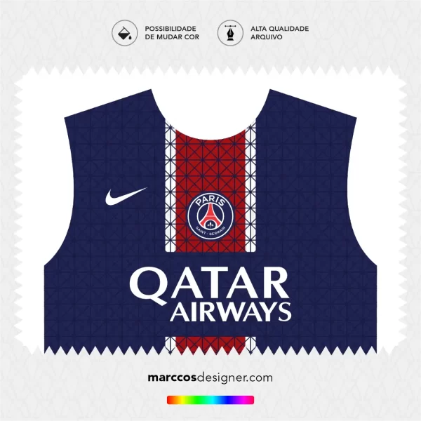 Arte Vetor Camisa PSG Titular 2025.2026