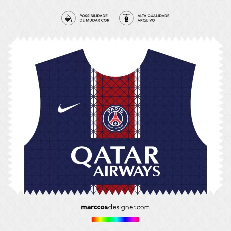 Arte Vetor Camisa PSG Titular 2025.2026