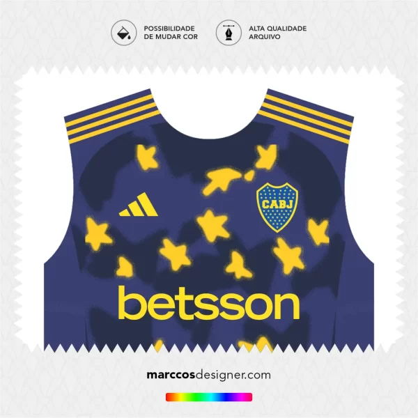 Arte Vetor Terceira Camisa Boca Juniors 2025.2026