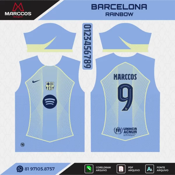 Arte Vetor Conceito Camisa Barcelona