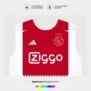 Arte Vetor Camisa Ajax Titular 2024.2025 Arte Vetor Camisa Ajax Titular 2024.2025