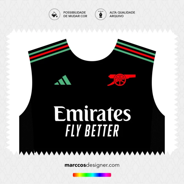 Arte Vetor Camisa Arsenal Reserva 2024.2025