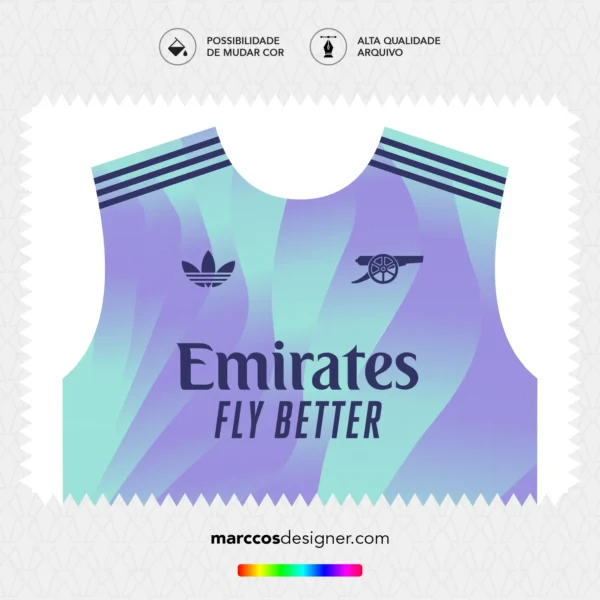 Arte Vetor Terceira Camisa Arsenal 2024.2025