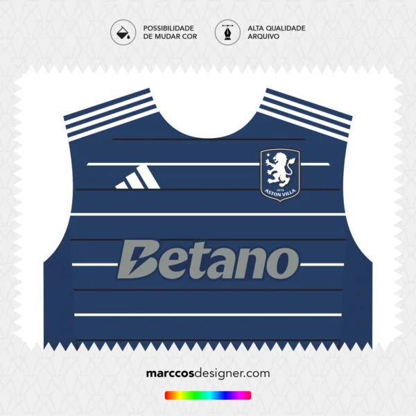 Arte Vetor Terceira Camisa Aston Villa 2024.2025