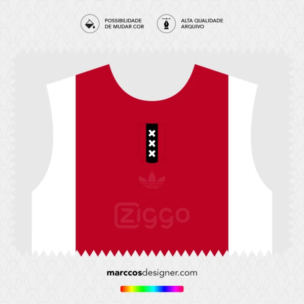 Arte Vetor Camisa Ajax 125 Anos 2025