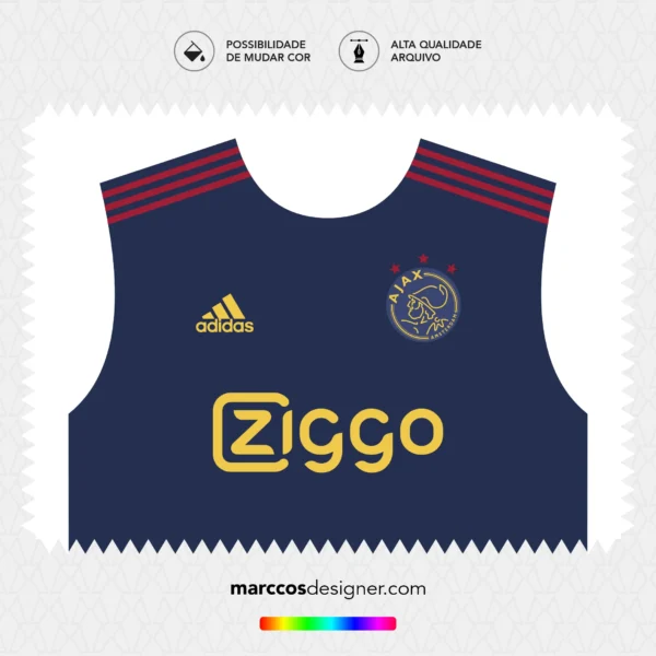 Arte Vetor Camisa Ajax Reserva 2022.2023