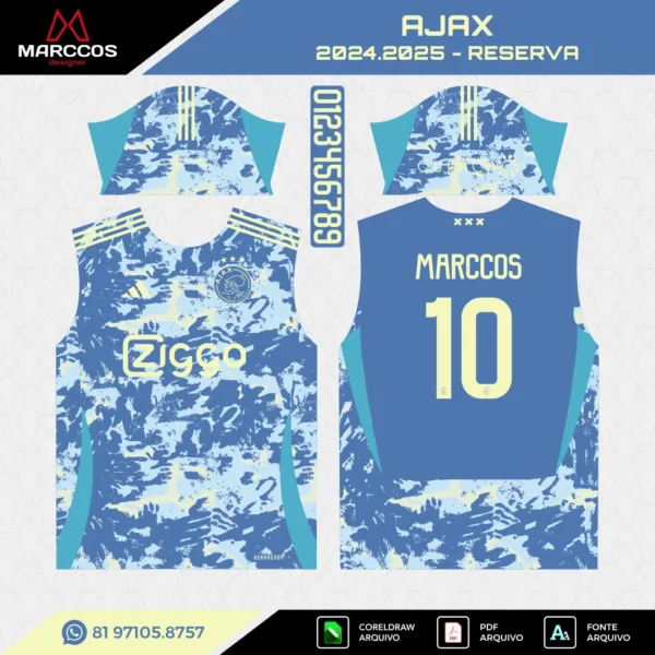 Arte Vetor Camisa Ajax Reserva 2025.2026