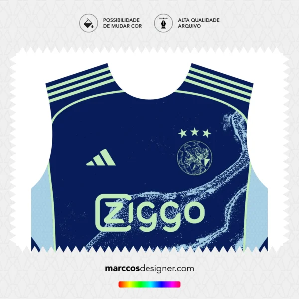 Arte Vetor Camisa Ajax Reserva 2025.2026