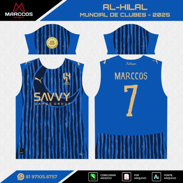 Arte Vetor Camisa Al-Hilal Titular Mundial de Clubes 2025