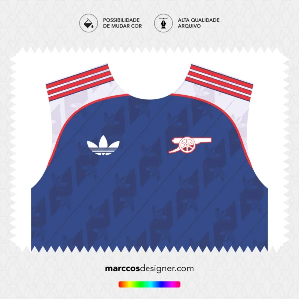 Arte Vetor Camisa Arsenal Lifestyle 2025.2026