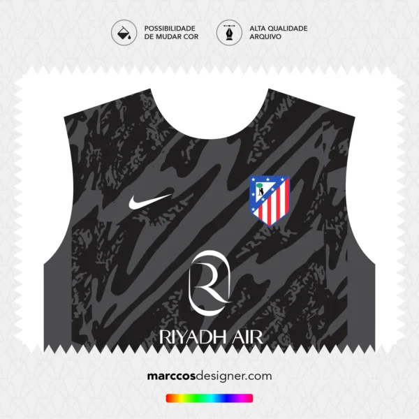 Arte Vetor Camisa Atlético de Madrid Goleiro 2024.2025