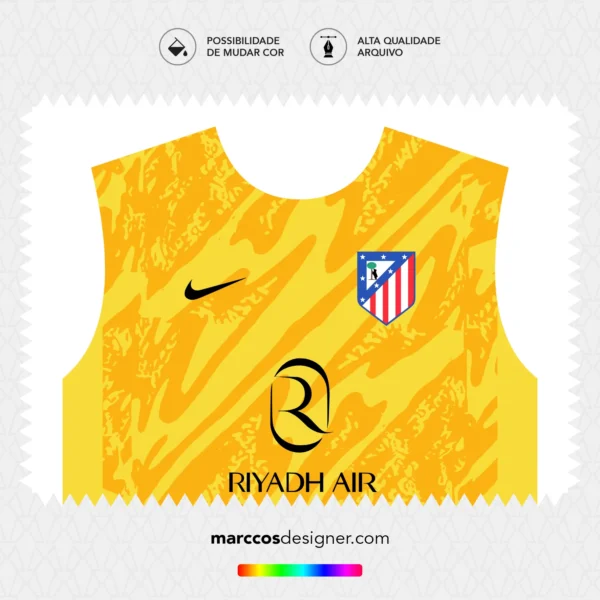 Arte Vetor Camisa Atlético de Madrid Goleiro 2024.2025