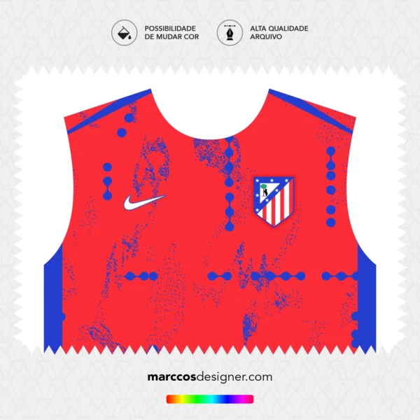 Arte Vetor Camisa Atlético de Madrid Pré-Jogo 2024.2025