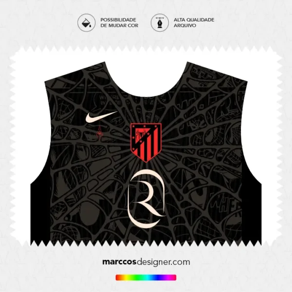 Arte Vetor Camisa Atlético de Madrid Spider