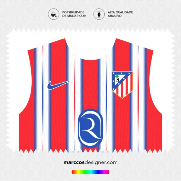 Arte Vetor Camisa Atlético de Madrid Titular 2024.2025
