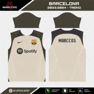 Arte Vetor Camisa Barcelona Treino 2023.2024