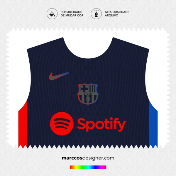 Arte Vetor Camisa Barcelona Reserva 2024.2025
