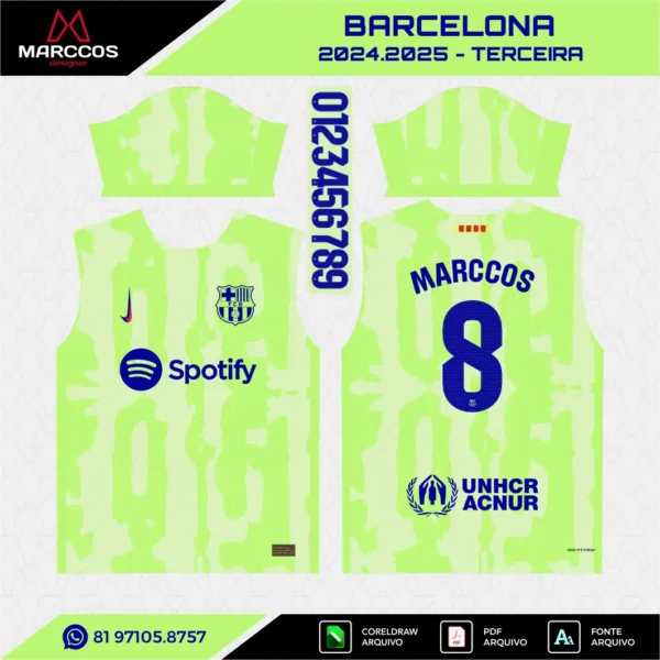 Arte Vetor Terceira Camisa Barcelona 2024.2025