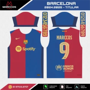Arte Vetor Camisa Barcelona Titular 2024.2025