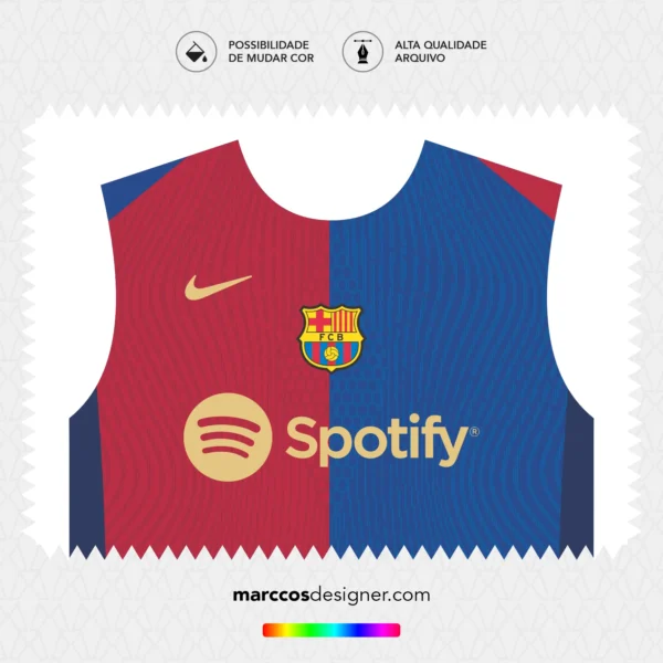 Arte Vetor Camisa Barcelona Titular 2024.2025