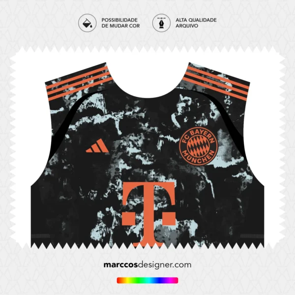 Arte Vetor Camisa Bayern de Munique Reserva 2024.2025