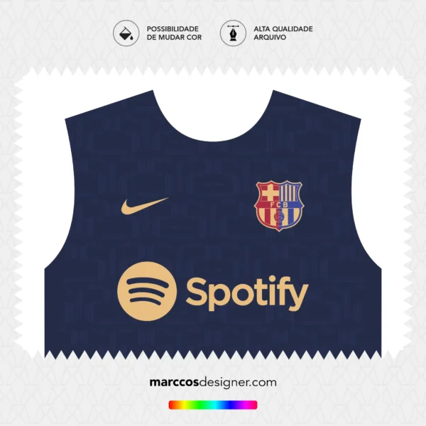 Arte Vetor Camisa Barcelona Pré Jogo 2024.2025