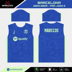 Arte Vetor Camisa Barcelona Pré-Jogo 2024.2025