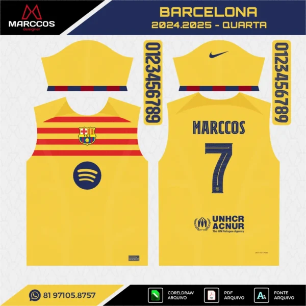 Arte Vetor Quarta Camisa Barcelona 2024.2025