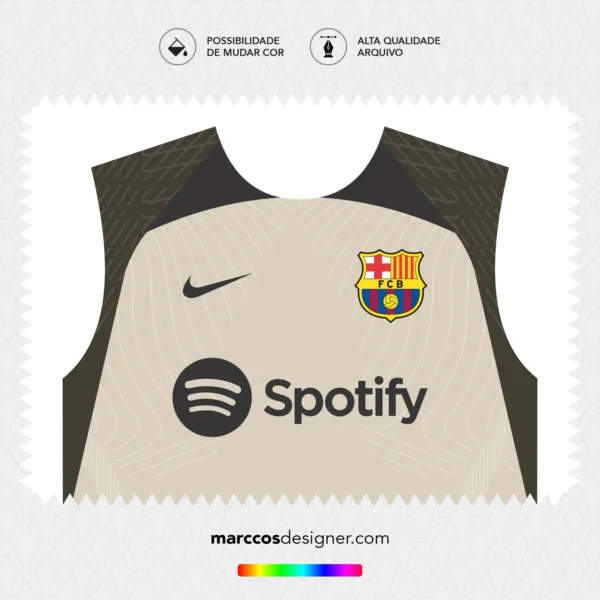 Arte Vetor Camisa Barcelona Treino 2023.2024