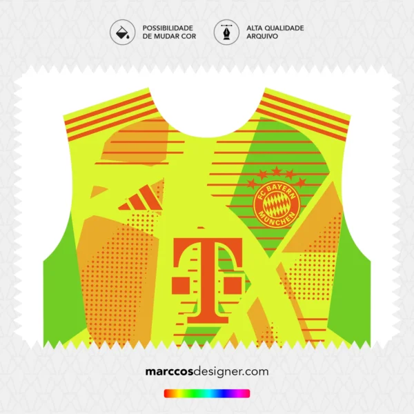 Arte Vetor Camisa Bayern de Munique Goleiro 2024.2025